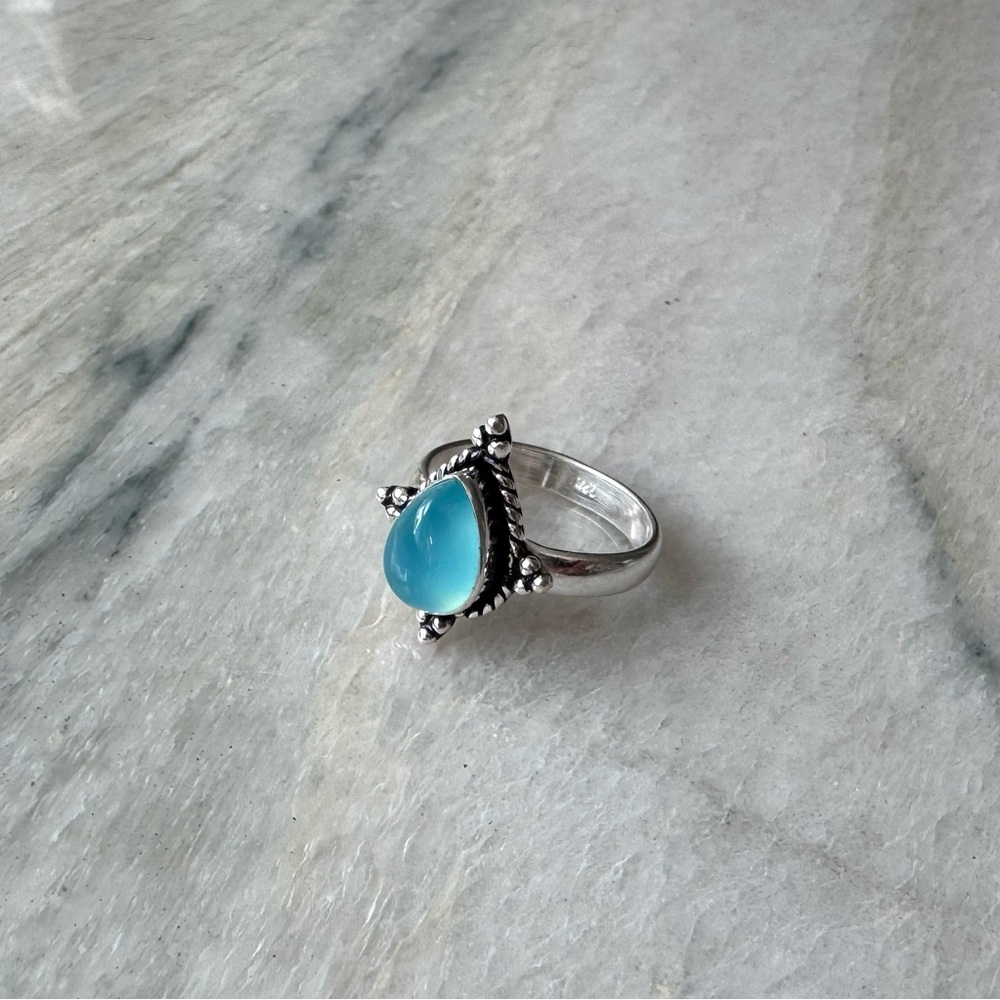 NWOT Sundance Sailor’s Guide Ring, Blue Chalcedony, Sterling Silver - Picture 3 of 5